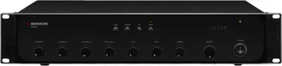 Produktbild von MONACOR ELA-Mono-Mischverstärker 19'' 2HE 100V/16/8/4Ohm 240W 5Ka sw PA-924