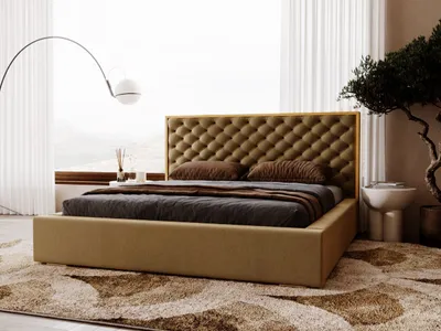 Obrázek produktu pro GRAINGOLD Čalouněná postel Bonito 180x200 - Čalouněná postel s postelovým boxem - Manželská postel s roštem - hnědá (Magic Velvet 2206)