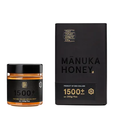 Produktbild von Manuka Honig MGO 1500+ (UMF 28+) 250 g – Premium Manuka Honig aus Neuseeland | UMF & MGO  | im Glas mit Luxusbox | The True Honey Co.