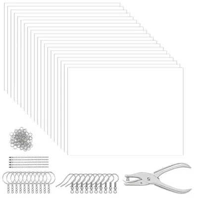Immagine prodotto di Kit per creare portachiavi e charms con pellicola termoretraibile, 146 pezzi, con accessori per progetti fai-da-te