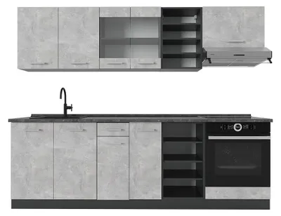 Image de Cuisine Vicco R-Line Béton/Anthracite 240cm , PT Anthracite, Model 53948