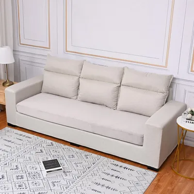 Produktbild von Sofabezug Samt Stretch Kissenbezug Sitzkissenbezug Sofakissen Sofasitzbezug Möbelschutz Sofa Überzug, Hellgrau, 3 Sitzer(170-188cm)