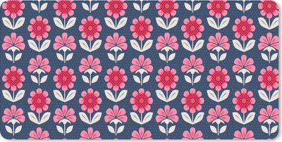 Produktbild von MuchoWow® Mauspad Mousepad Blumen - Muster - Rot 60x30 cm - Mousepads - Maus Mat - Pad - Mausunterlage - Nachhaltig