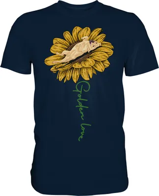 Produktbild von Labrador Sonnenblumen T-Shirt Garten Motiv Gärtner Hunde Geschenk – Navy / 4XL