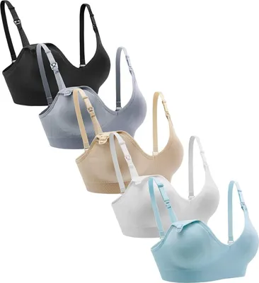 Produktbild von Still-BH, 5er-Pack, kabellos, tiefer V-Ausschnitt, Still-BH, Bralette, Schlafen, Stillen mit zusätzlichen Verlängerungen