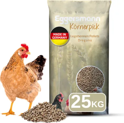 Produktbild von Eggersmann Körnerpick 25 kg Legehennen Pellets Oregano GVO frei - Hühner Futter - Premium Hühnerfutter - Pellets für Hühner Gänse und Enten in 3mm Pel