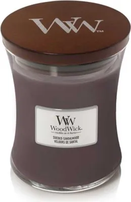 Produktbild von WoodWick Suede & Sandalwood Mittleres Glas Duftkerze 275 g