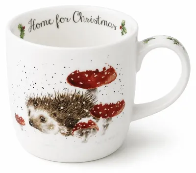 Feine Knochenporzellan-Tasse, Igel-Motiv, 0,3 Liter