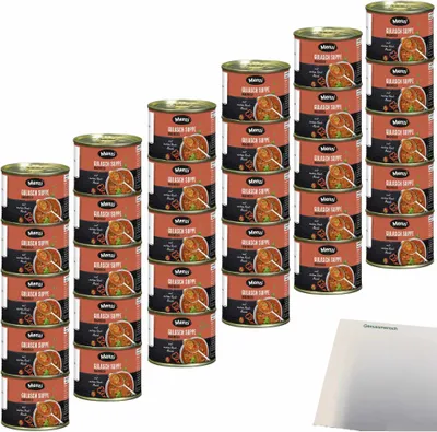 Produktbild von Menzi Gulasch Suppe Ungarisch 6er Pack (30x200ml Dose) + usy Block