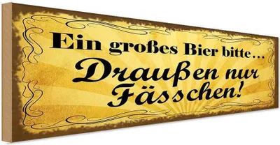 Produktbild von vianmo Holzschild 10x27 cm Ein großes Bier bitte England