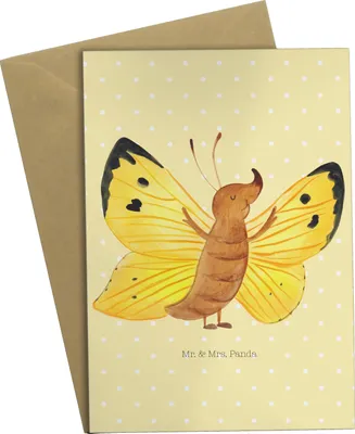 Produktbild von Mr. & Mrs. Panda Grußkarte Schmetterling Zitronenfalter - Gelb Pastell - Geschenk, Selbstliebe, Schmetterlinge, osterkarten, Liebe, osterkarte, weihnachtskarten, Fakt