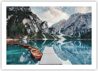 Produktbild von Poster - Poster ohne Rahmen - Boote Berge Hafen - 70x50 cm - Wand Bild - Wanddeko - Wandbilder - Kunstposter - Wandposter - Bilder - Kunstdruck - Wanddekoration - Wandbild - P2XAA70x50-5068