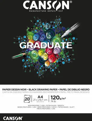 Immagine prodotto di CANSONC400110386 Blocco di studio CANSON GRADUATE EXTRA BLACK, DIN A4