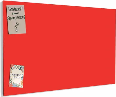 Produktbild von Magnettafel 90x60cm magnetisch & beschreibbar Metall-Board - Roter Hintergrund I