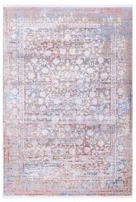 Immagine prodotto di Tappeto design Arktis, 200 x 140 cm, colori vivaci grigio-giallo – pelo corto in stile orientale con effetto seta, altezza del pelo 7,5 mm, prodotto con tessitura automatica
