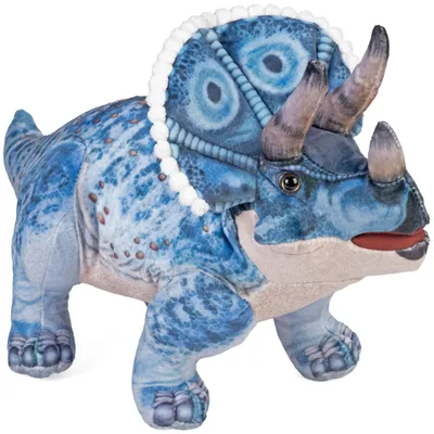 Produktbild von Wild Republic Dinosaurier Stofftier - Triceratops - blau - 43 cm
