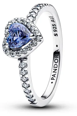 Produktbild von Pandora Ring Funkelndes Erhabenes Blaues Herz Silber 198421C05 Gr. 60