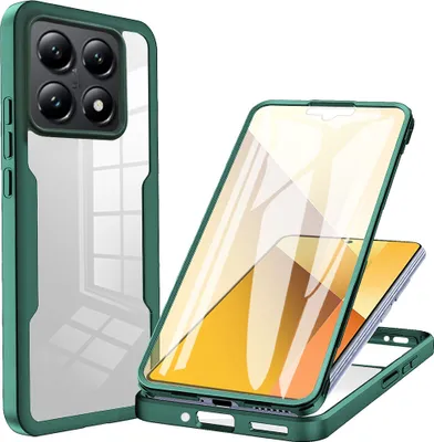 Obrázek produktu pro Pouzdro pro Xiaomi 14T Pro, 360° Kompletní Ochrana s Vestavěným Chráničem Displeje Zelený