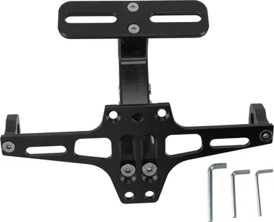 Image de Moto - Plaque - Support de plaque en alliage d'aluminium CNC Support universel réglable noir