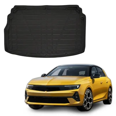 Image de Tapis De Coffre Sur Mesure Pour Opel Astra L Depuis 2022 Hatchback, Noir, Antidérapant, Bord Haut, Toutes Saisons