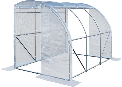 Produktbild von TOOLPORT Anlehn Foliengewächshaus 2x3 m PE 180 g/m² UV stabilisiert Gewächshaus mit Stahlrahmen verzinkt Tomatenhaus Treibhaus mit Seitenfenstern