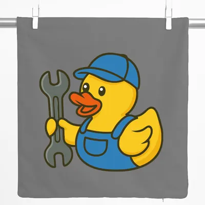Produktbild von Huuraa Kissenbezug Quietscheente Mechatronik Comic Gummiente 40x40cm Steel Grey Baumwolle Dekokissenbezug Geschenkidee