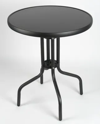 Obrázek produktu pro Balkonový stolek kovový se skleněnou deskou průměr 60 cm