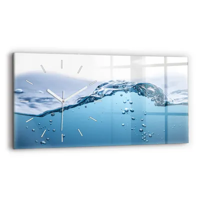 Produktbild von Wallfluent Wanduhr – Stilles Quarzuhrwerk - Uhr Dekoration Wohnzimmer Schlafzimmer Küche - Zifferblatt mit Strichen - weiße Zeiger - 60x30 cm - Wasserrallye