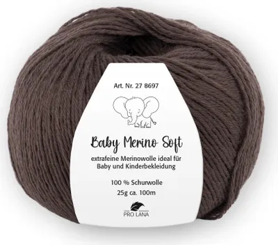 Produktbild von Pro Lana Baby Merino soft 25 g Wolle Extraweiche Schurwolle für Babys 100 m, Farbe:011 - dunkelbraun