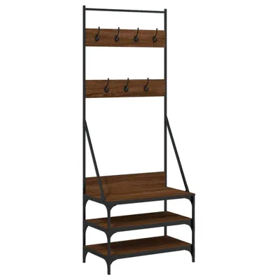 Obrázok produktu pre vidaXL Vešiak na kabáty s botníkom hnedý dubový vzhľad 70x40x184 cm