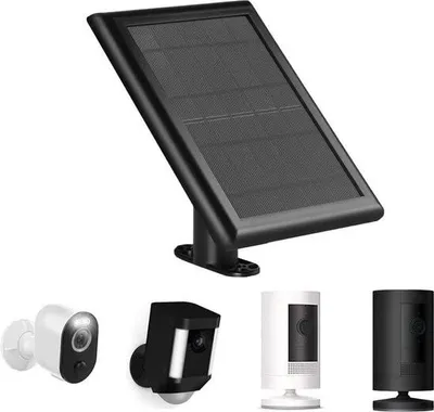 Produktbild von 3.5W Solarmodul für Ring Stick Up Cam - Solarmodule - Drahtlose Sicherheitskamera - Micro USB C Kabel - Schwarz