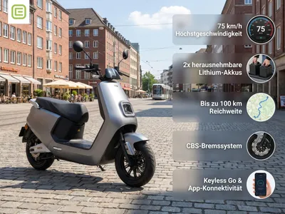 Produktbild von Zweiradroller LX Turbo - 75 km/h Lithium Mattgrau