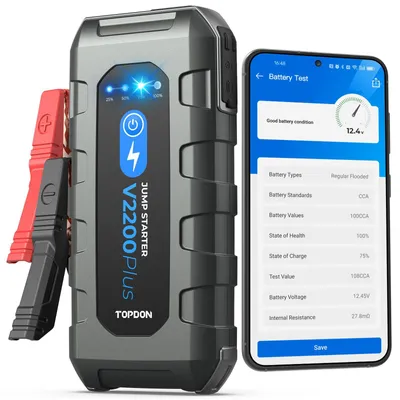 Produktbild von TOPDON V2200 Plus Starthilfe Powerbank & Batterietester 2-in-1 2200A Booster Jum