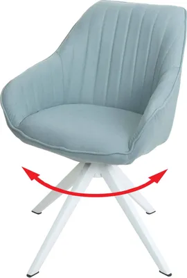 Obrázek produktu pro Jídelní židle HWC-K27, kuchyňská židle s područkami, otočná látka/textil mátově zelená