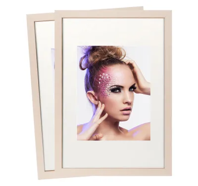Produktbild von 2x Bilderrahmen 15x20cm, Holz MDF Rahmen, Portraitrahmen Posterrahmen Wechselrahmen Moderner Fotorahmen für Foto oder Bilder, Holzfarbe