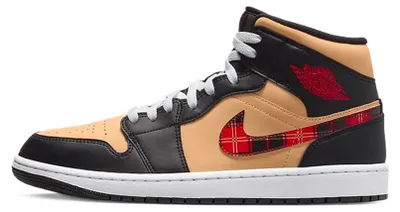 Image de Air Jordan 1 Mid, motif tartan sur le logo "Swoosh" - Taille 36