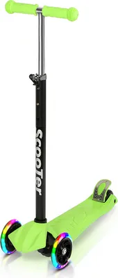 Immagine prodotto di SWANEW monopattino per bambini monopattino per bambini a tre ruote con ruote a LED, freni posteriori a 2 ruote, caricabile fino a 50 kg, per bambini ragazze ragazzi da 3 anni (verde)