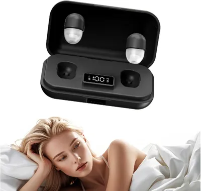 Produktbild von Mini In-Ear Bluetooth Schlafkopfhörer – Kabellose, Unsichtbare Sleep Earbuds mit LED-Anzeige, 24h Akku, Ideal für Seitenschläfer & kleine Ohren