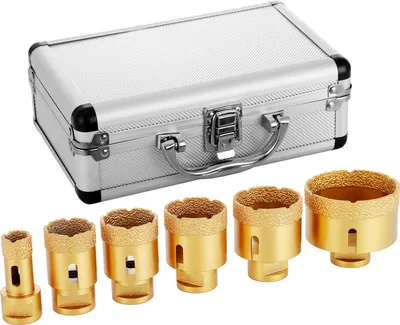 Image de SucceBuy Jeu de scies cloche diamantées, 6 PCS, 20mm-68mm Forets diamantés pour carreaux de céramique et marbre