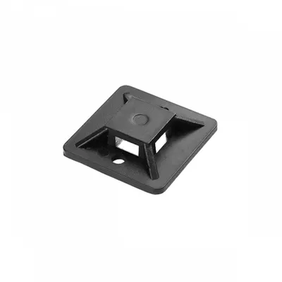 Obrázek produktu pro Samolepicí držák kabelové pásky, 20x20 mm, černý, 50 kusů