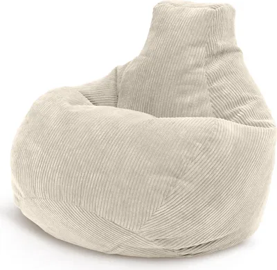 Produktbild von Green Bean® Sitzsack mit Rückenlehne 80x80x90cm - Gaming Chair mit 230L Füllung Cordstoff - Bean Bag Bodenkissen Lounge Sitzhocker Relax-Sessel Gamer Gamingstuhl Beige