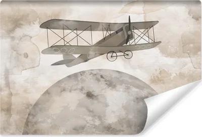Produktbild von Muralo Vlies Fototapete FLUGZEUG Retro Vintage Stil Wandtapete Br. 300cm x Hö. 210cm