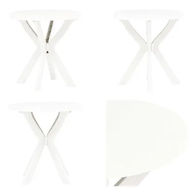 Produktbild von vidaXL Bistrotisch Weiß Ø70 cm Kunststoff - Gartentisch - Gartentische - Bistrotisch - Bistrotische