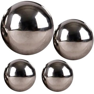 Produktbild von Dekokugel Edelstahl glänzend Edelstahlkugel-Set 4 Metallkugel