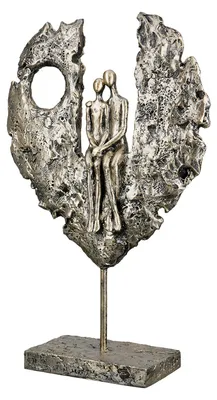 Image de GILDE Skulptur, Herz, "Paar im Herz", Paarmotiv, Kunstharz, goldfarben, , L. 8 cm, B. 21 cm, H. 34 cm 37450