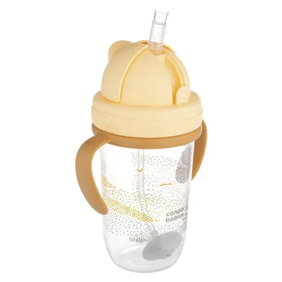 Zdjęcie produktu dla Canpol babies Kubek niekapek z rurką i odważnikiem żółty MOUNTAINS 6 m+ 270 ml 56/620_bei