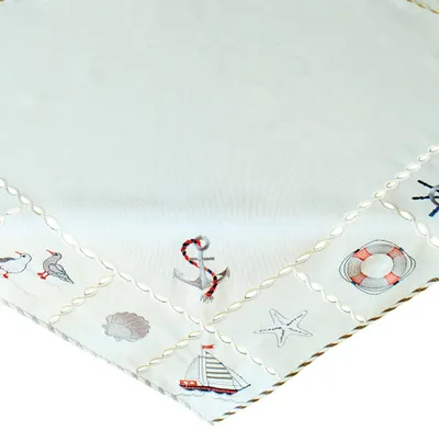Produktbild von Tischdecke NINA maritime Stickerei & Cutouts Polyester 85 x 85 cm