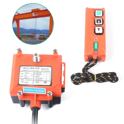 Obrázek produktu pro Elektrický průmyslový bezdrátový dálkový ovladač Bezdrátové dálkové ovládání průmyslového dvojitého vysílače, Wangkangyi Elektrické jeřáby bezdrátové dálkové ovládání, s 1 vysílačem a 1 přijímačem (F21-2S AC/DC) K