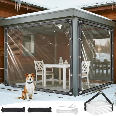 Image de Bâche transparente de 4 x 4 mètres, imperméable et résistante aux déchirures