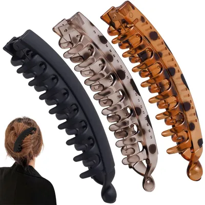 Produktbild von Haarklammer Haarspange Bananenclip - Antirutsch - 3 Stück - Kleur 2 - Für dickes und dünnes Haar